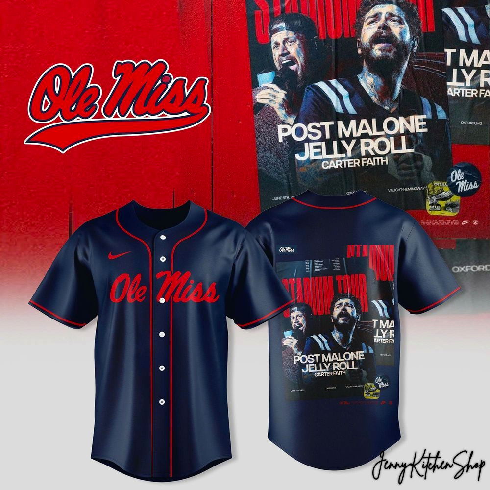 Ole Miss x Post Malone Stadium Tour 2026 Limited HFN Baseball Jersey