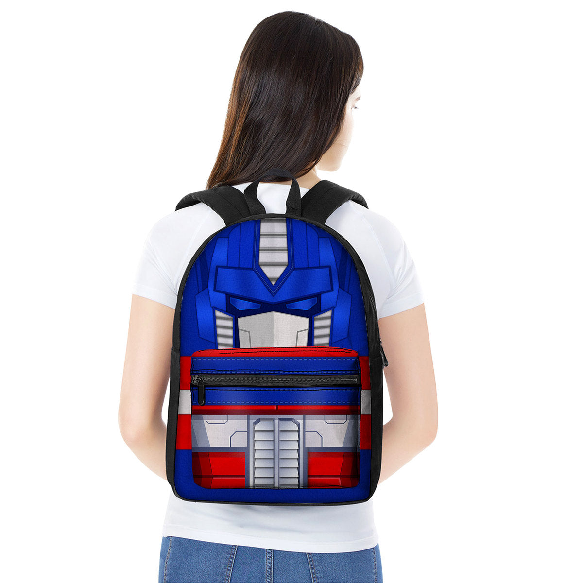Op timus Prime Custom Backpack LN Back to School Traveller Lovers Outside Vlog Backpack Gift - Image 3