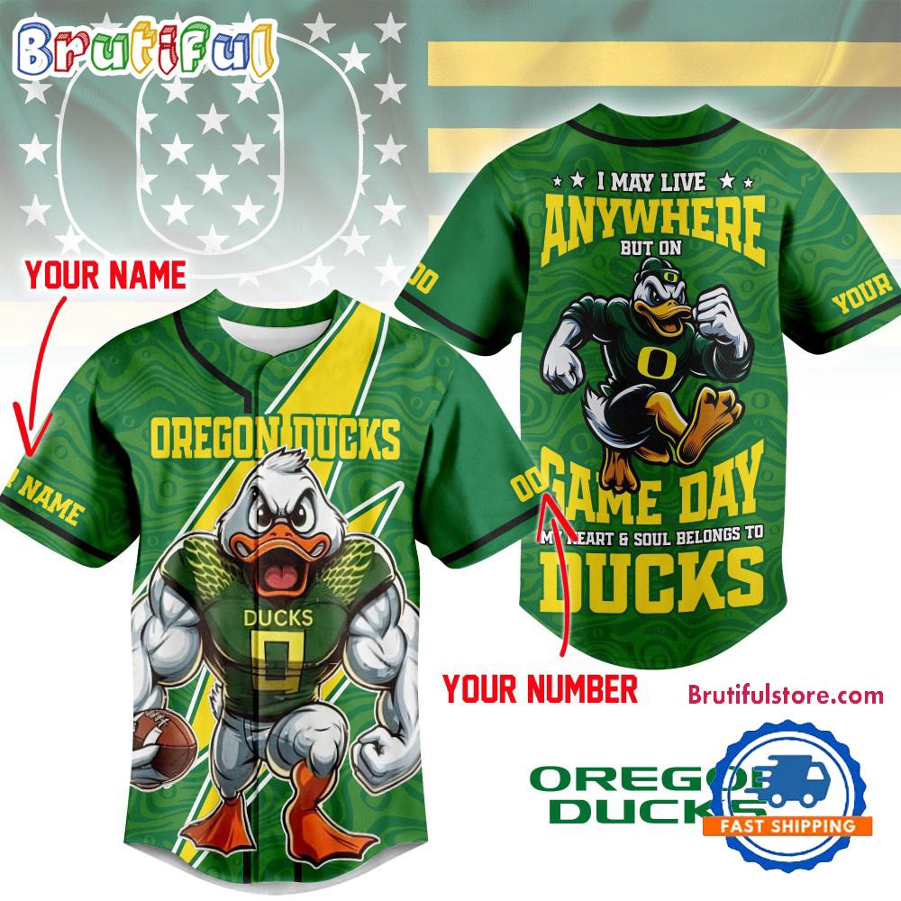 Oregon Ducks 2025 NCAA Game Day HFN Baseball Jersey Shirt