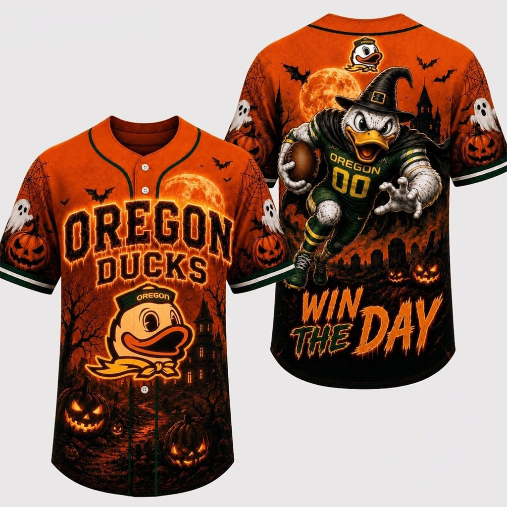 Oregon Ducks 2026 Haunted Night Halloween Baseball Jersey HG Oregon Ducks Merch Football Fan Gifts