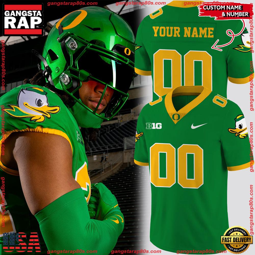 Oregon Ducks Gang Green Football Jersey LN Shirt