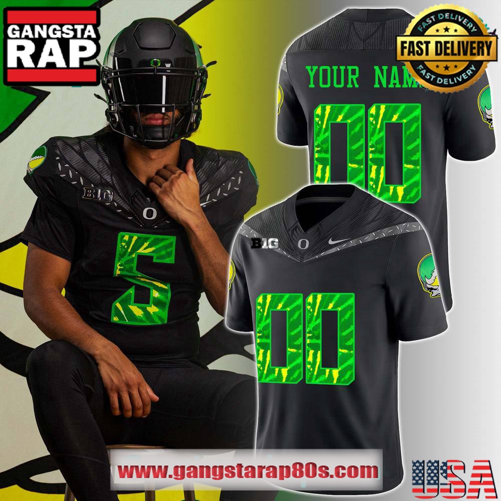 Oregon Ducks x Grateful Dead Special Collab Special Personalized Football Jersey LN