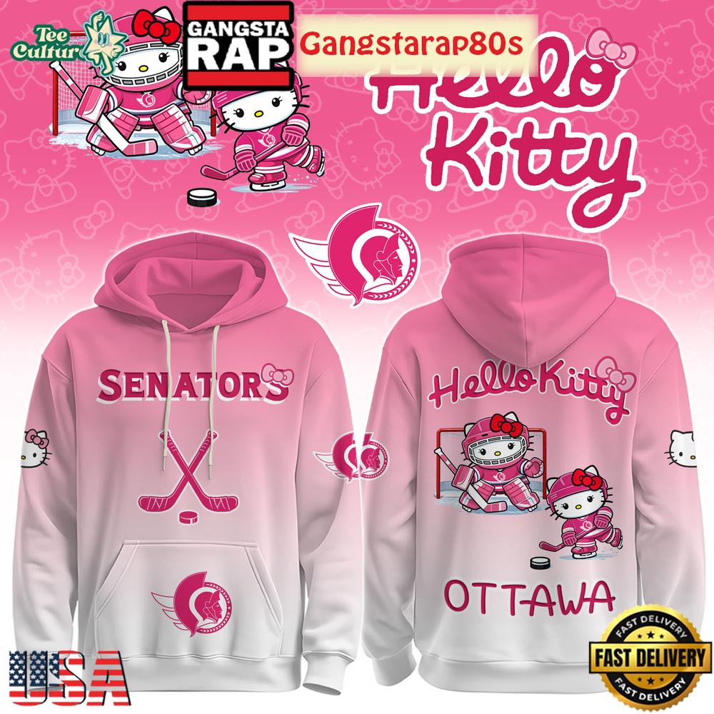 OTT Senators Special Hello Kitty New Design Unisex T-Shirt Hoodie Or Zip-up Hoodie LN Shirt
