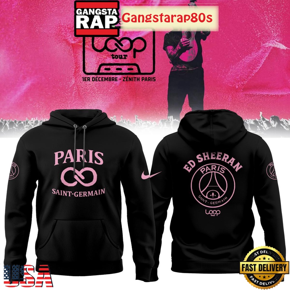 Paris Saint Germain x Ed Sheeran Loop Tour 2025 Special Edition All Over Print T-Shirt Hoodie Or Zip-up Hoodie LN