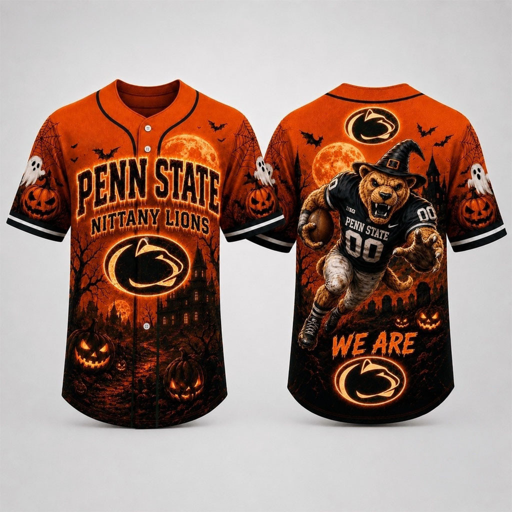 Penn State Nittany Lions 2026 Haunted Night Halloween Baseball Jersey HG Football Fan Merch Gifts