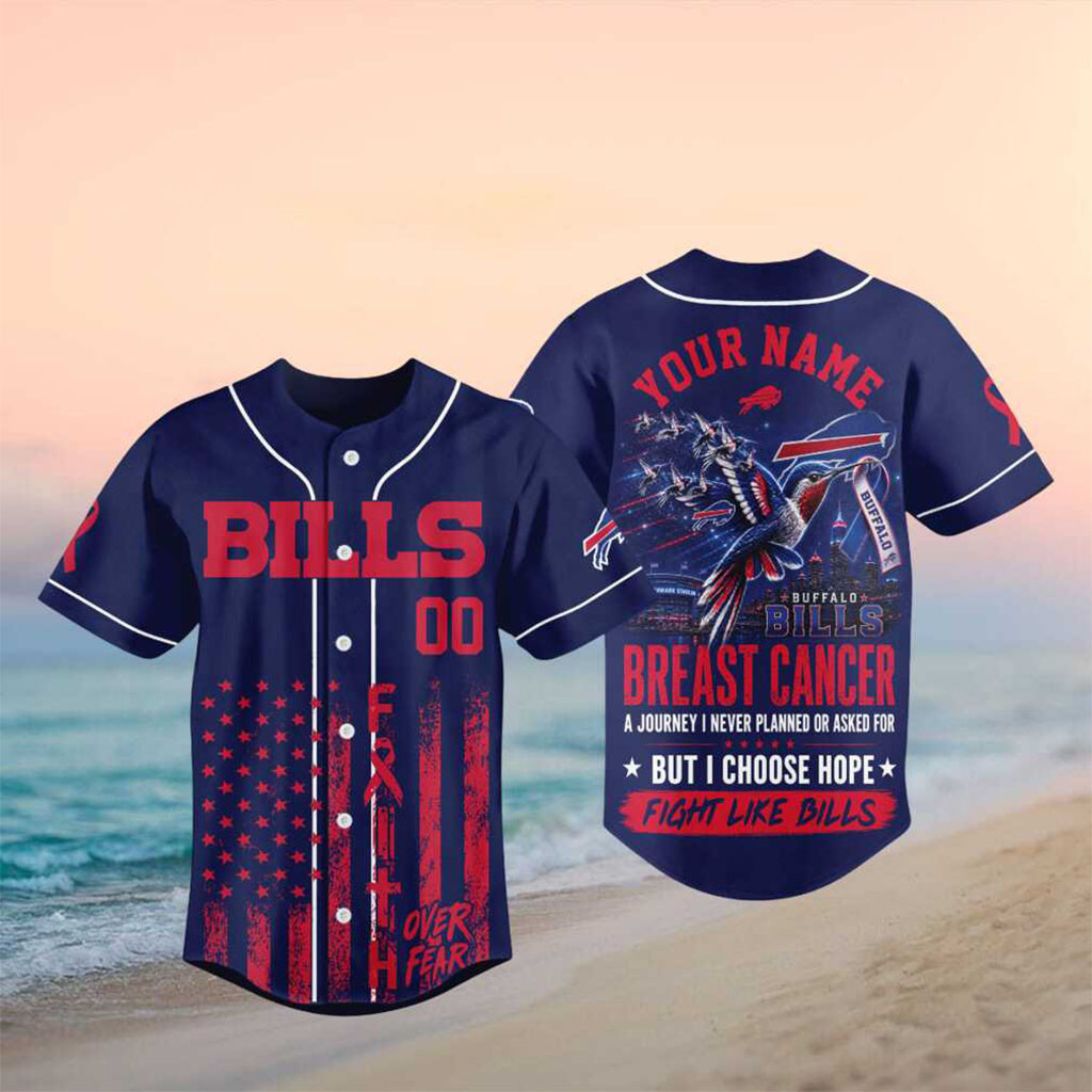 Personalized Buffalo Bills Breast Cancer Awareness Faith Baseball Jersey HG Buffalo Bills Merch