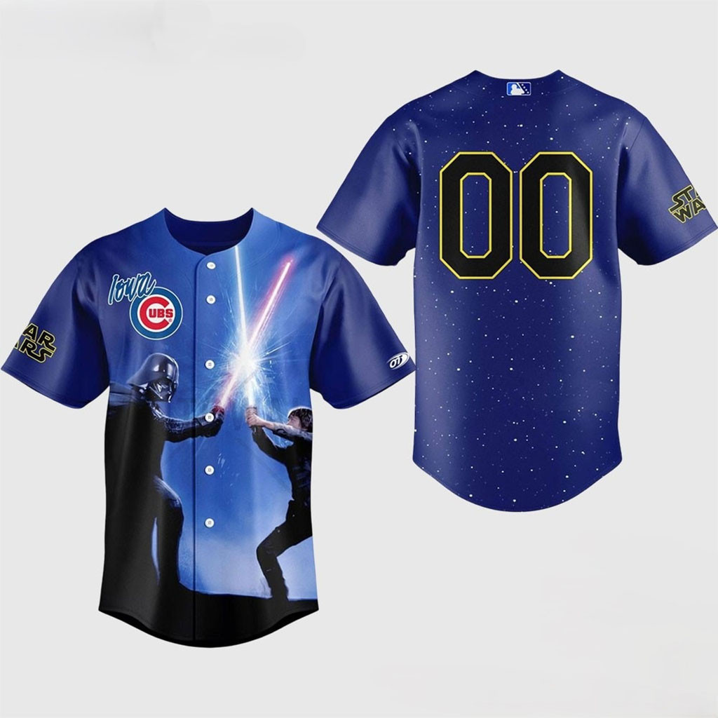 Personalized Chicago Cubs Star Wars Lowa Darth Vader Luke Skywalker Lightsaber Baseball Jersey HG