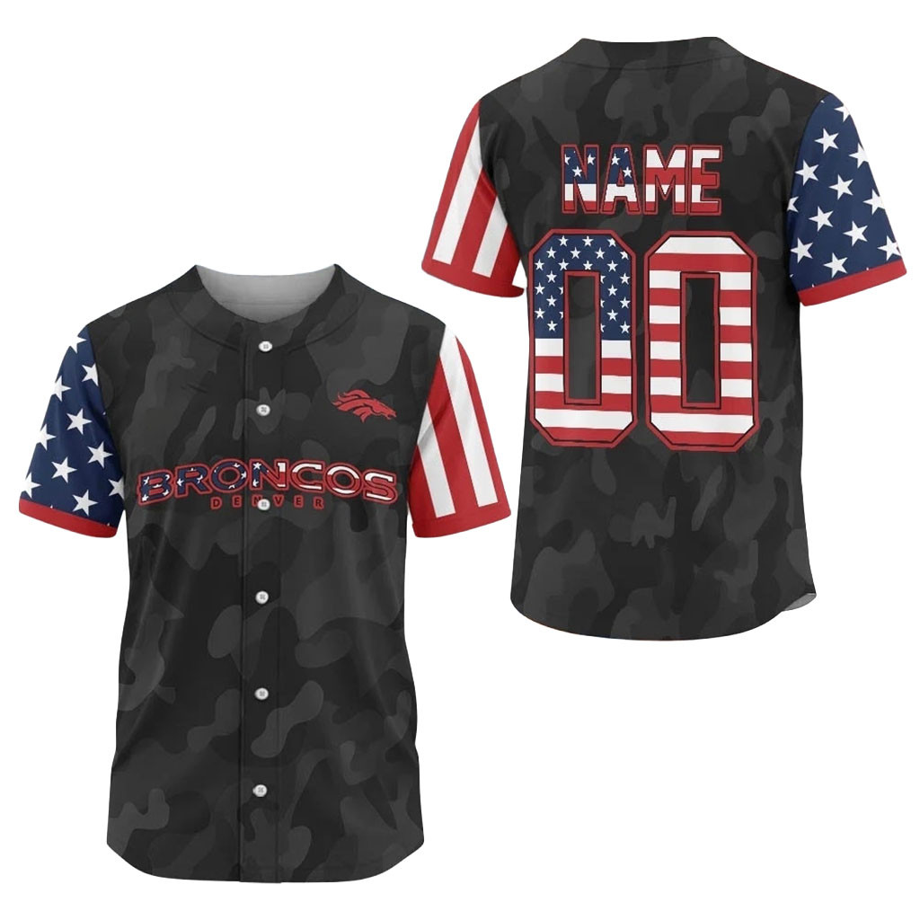 Personalized Denver Broncos American Pride Baseball Jersey HG Denver Broncos Merch Gift For Dad