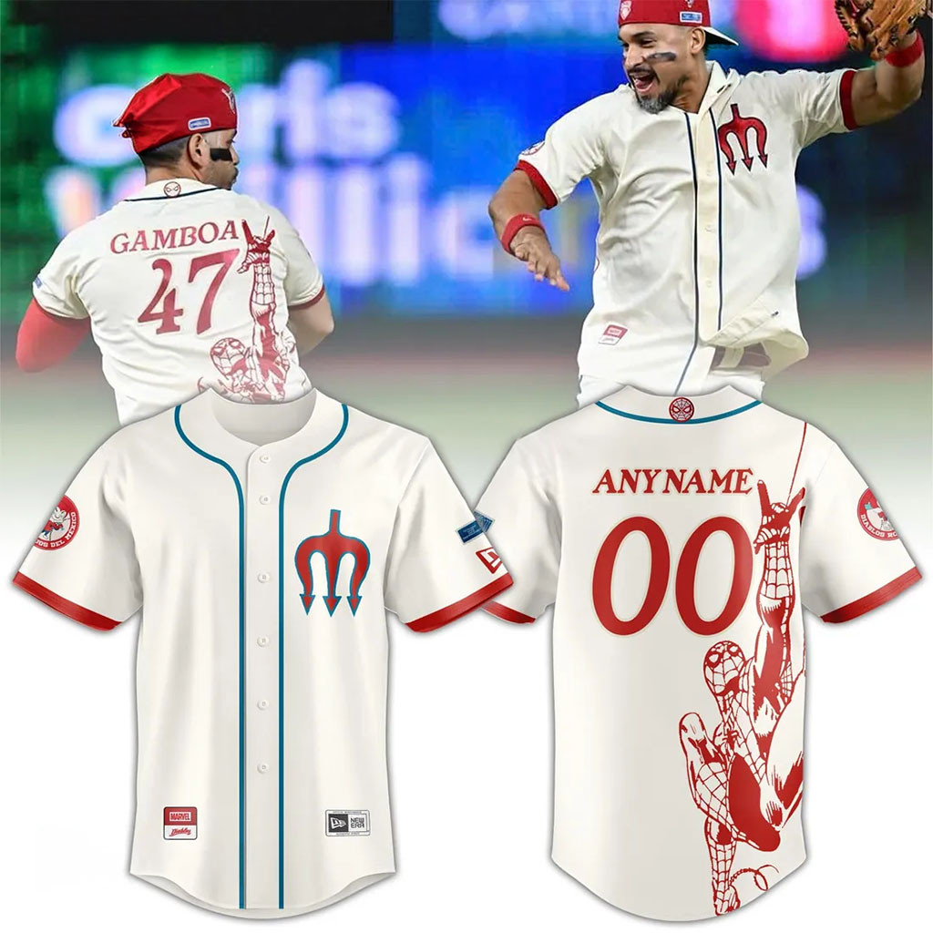 Personalized Diablos Rojos del Mexico x Spider-Man Baseball Jersey HG DR del Mexico Merch