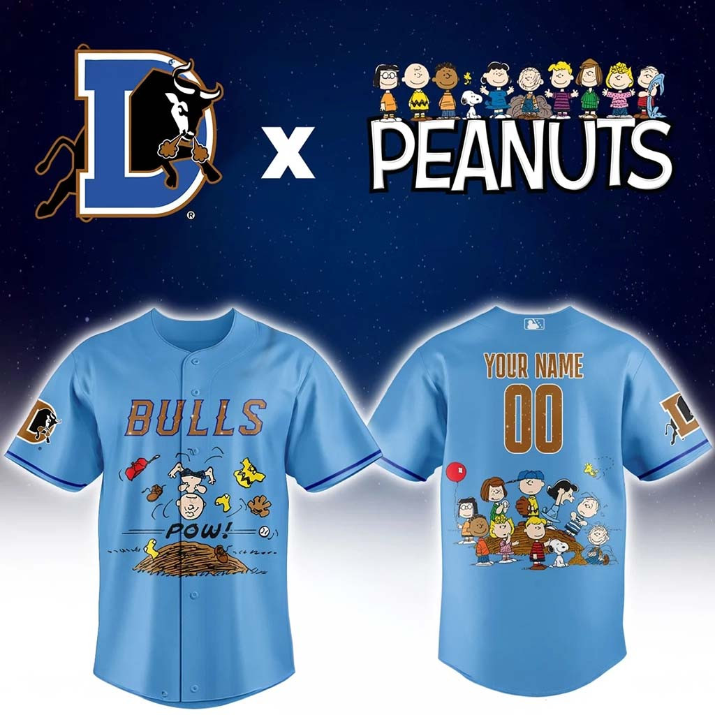 Personalized Durham Bulls Peanuts Baseball Jersey HG Durham Bulls Merch Gift For Baseball Fans