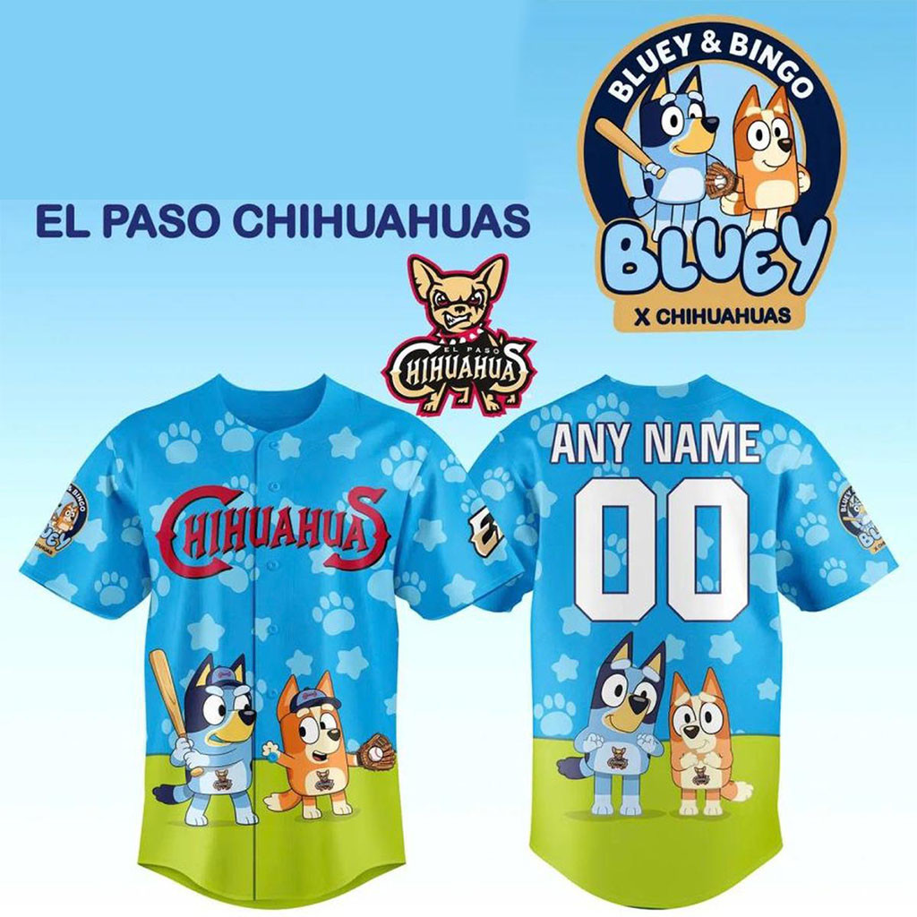 Personalized El Paso Chihuahuas X Bluey 2026 Baseball Jersey HG Chihuahuas Merch Gift For Fans – Joyoce
