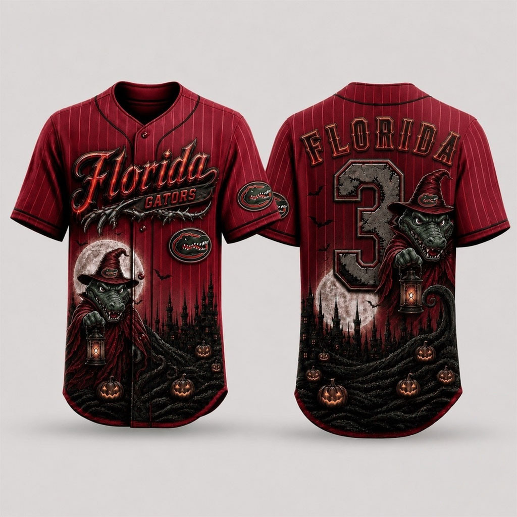 Personalized Florida Gators 2026 Spooky Mascot Halloween Baseball Jersey HG Florida Gators Merch