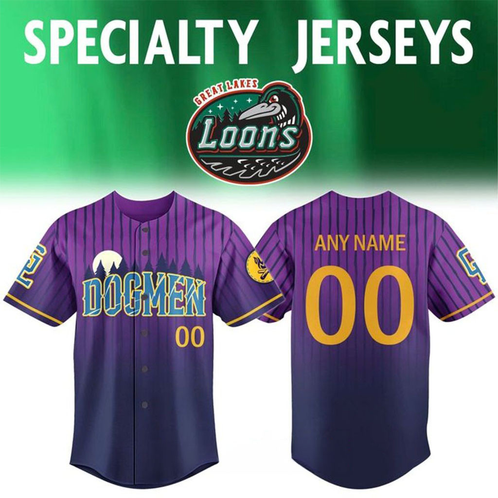 Personalized Great Lakes Loons Dogmen 2026 Baseball Jersey HG Great Lakes Loons Merch Fan Gifts