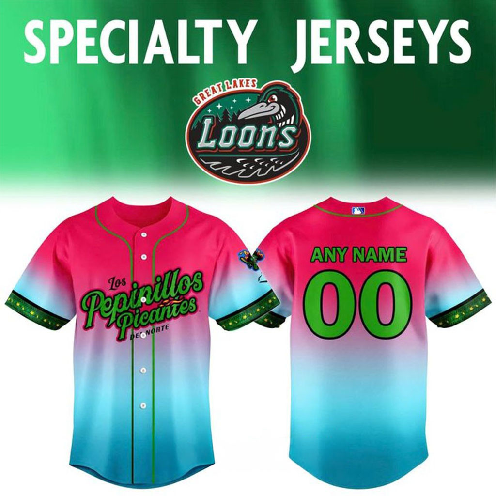 Personalized Great Lakes Loons Los Pepinillos Picantes 2026 Baseball Jersey HG Lakes Loons Merch