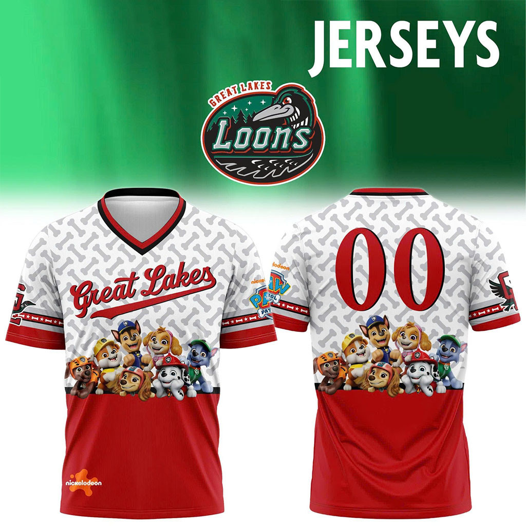 Personalized Great Lakes Loons X Paw Patrol Night 2026 Baseball Jersey HG Great Lakes Loons Merch