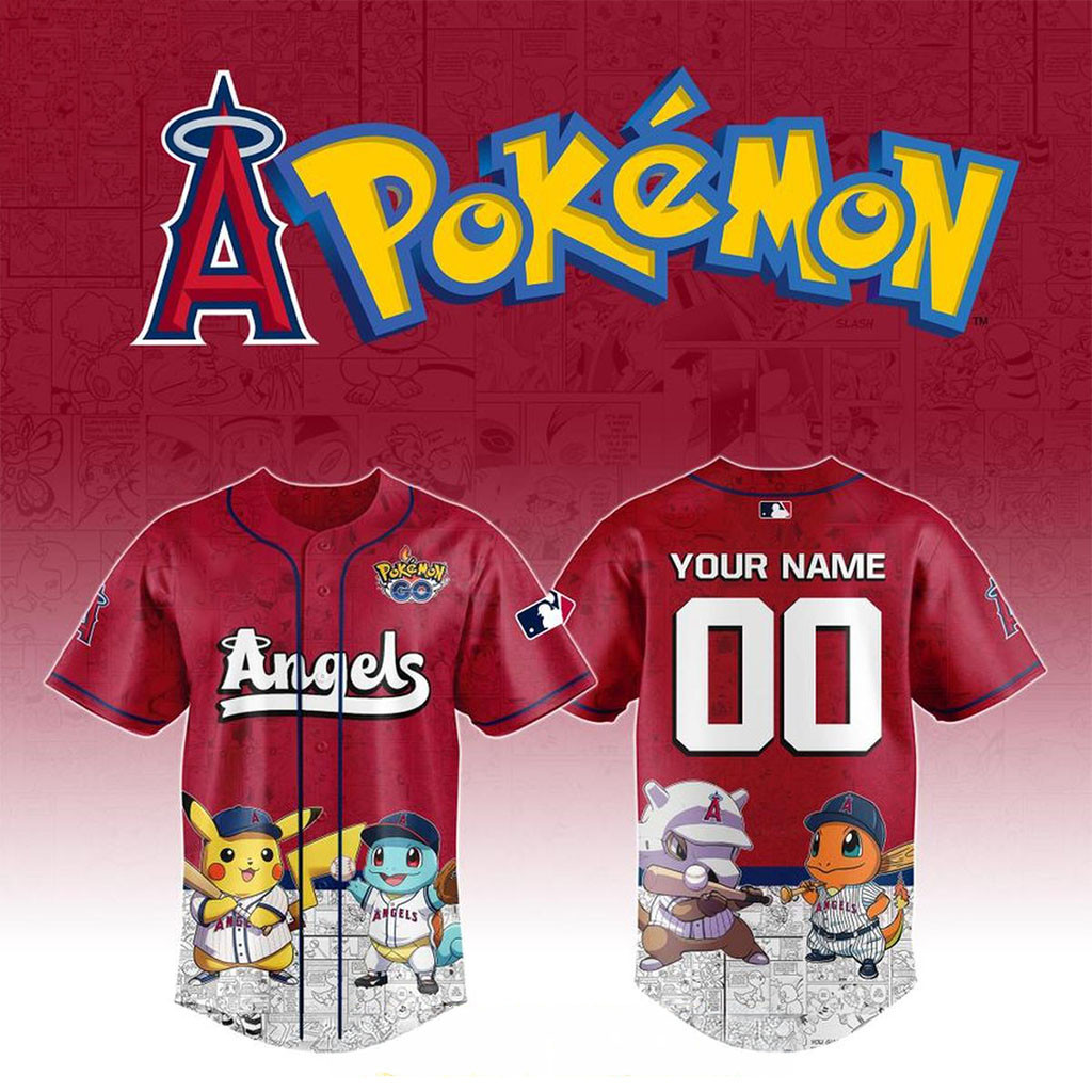 Personalized Los Angeles Angels Pokemon GO 2026 Game Baseball Jersey HG LA Angels Merch Fan Gifts – Joyoce