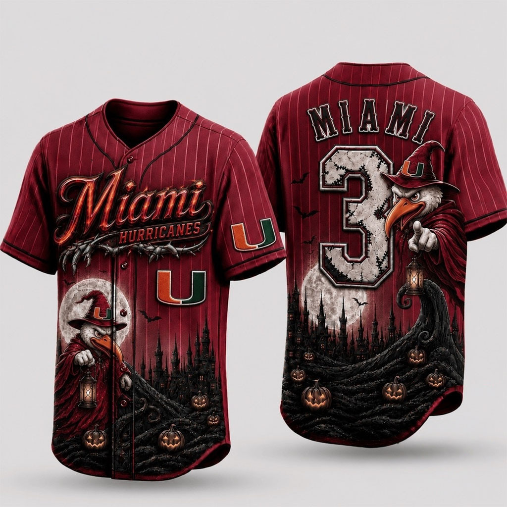 Personalized Miami Hurricanes 2026 Spooky Mascot Halloween Baseball Jersey HG Fan Merch Best Gifts