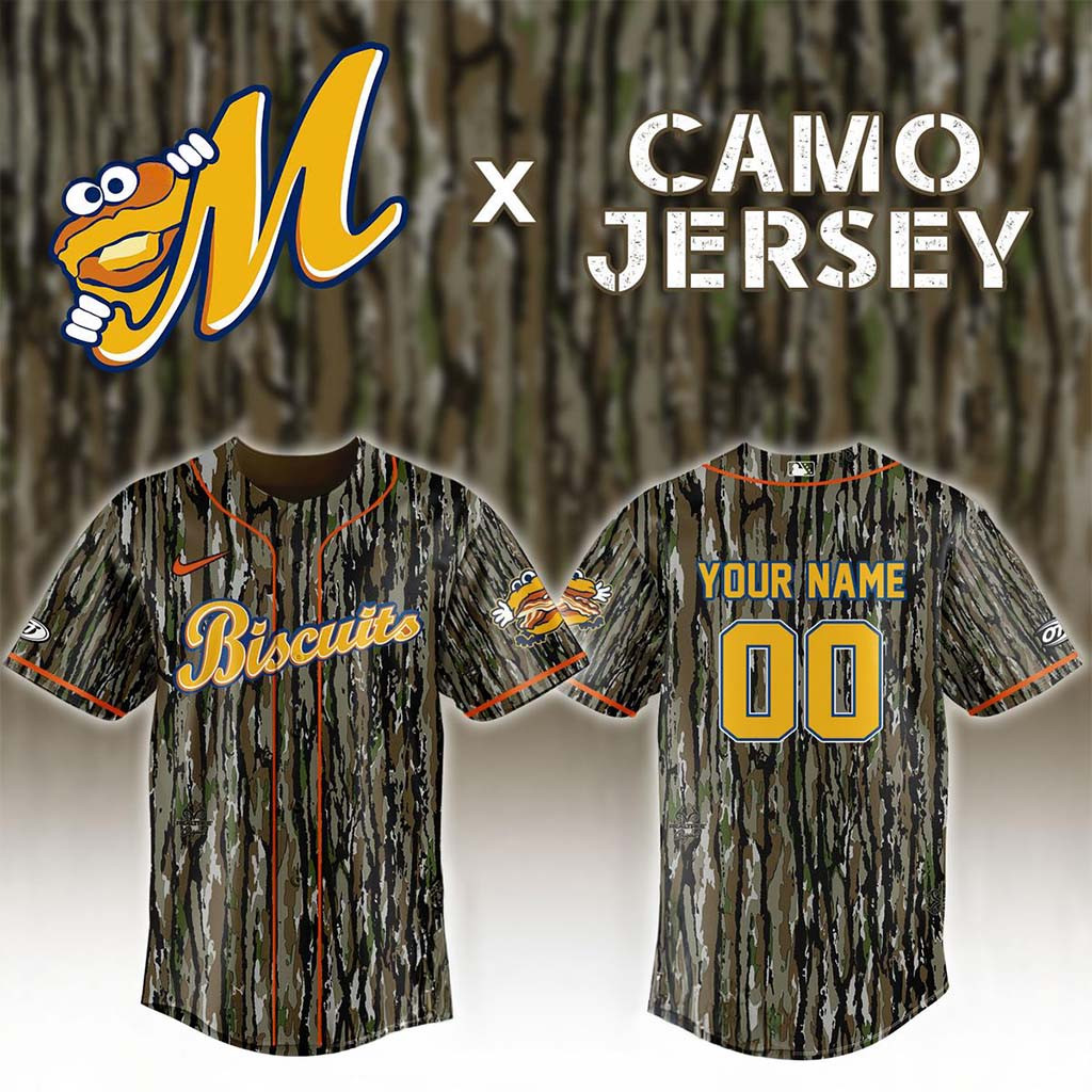 Personalized Montgomery Biscuits X Realtree Camo 2026 Night Baseball Jersey HG Biscuits Merch