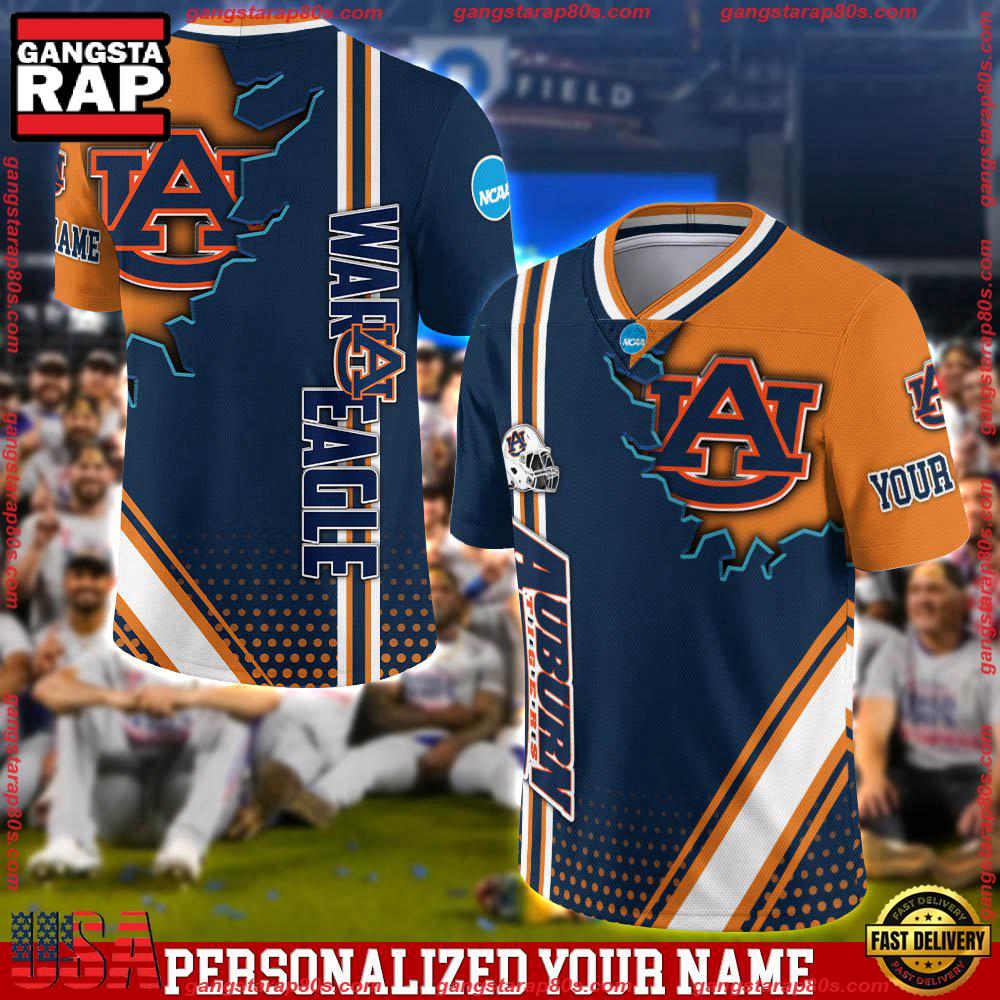 NCAA Personalizedized Auburn Tigers Team Logo Player Football Jersey LN Shirt
