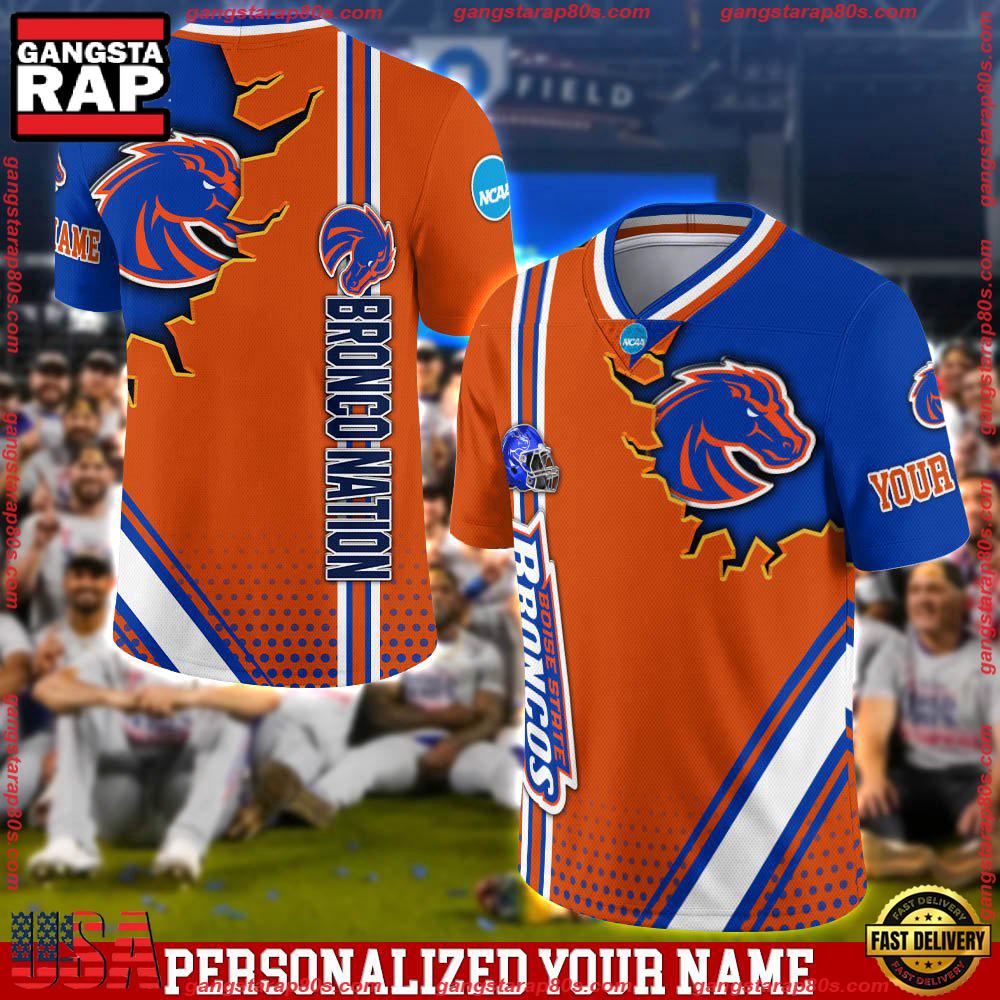 NCAA Personalizedized Boise State Broncos Team Logo Player Football Jersey LN Shirt