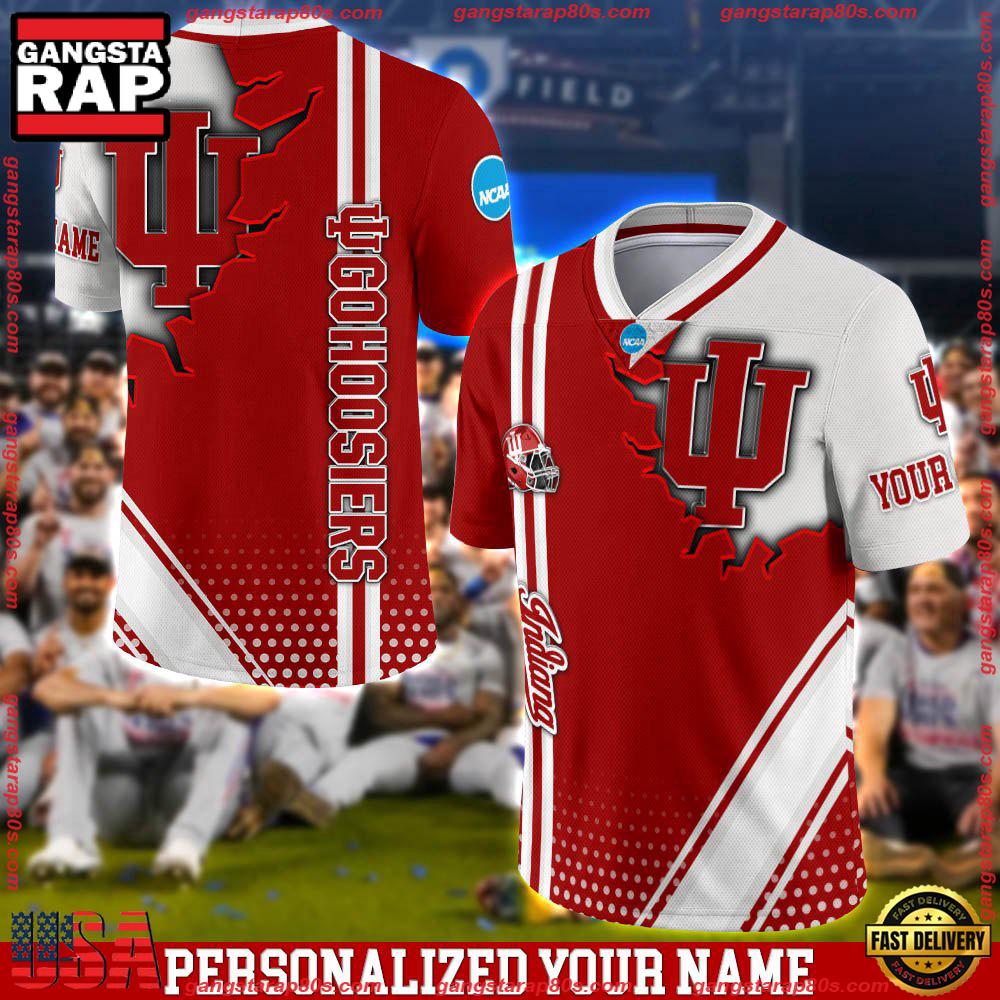 NCAA Personalizedized Indiana Hoosiers Team Logo Player Football Jersey LN Shirt
