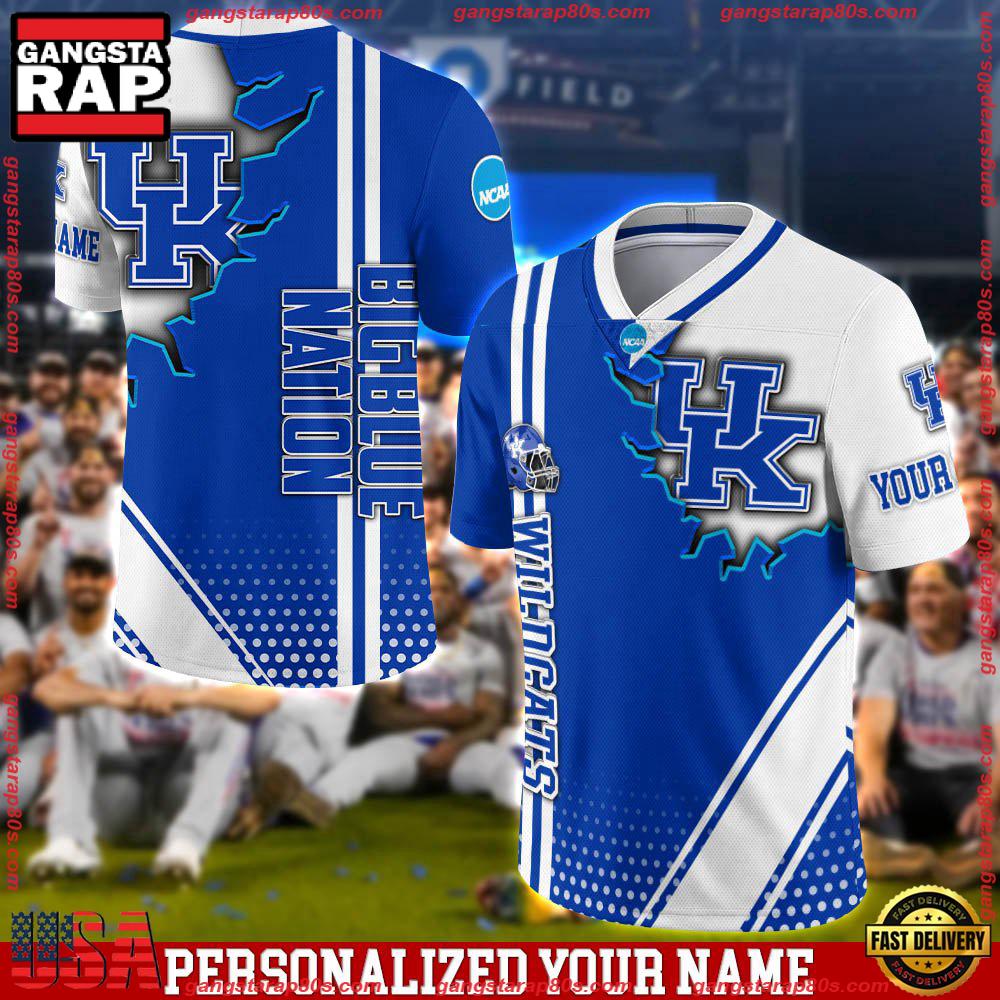 NCAA Personalizedized Kentucky Wildcats Team Logo Player Football Jersey LN Shirt