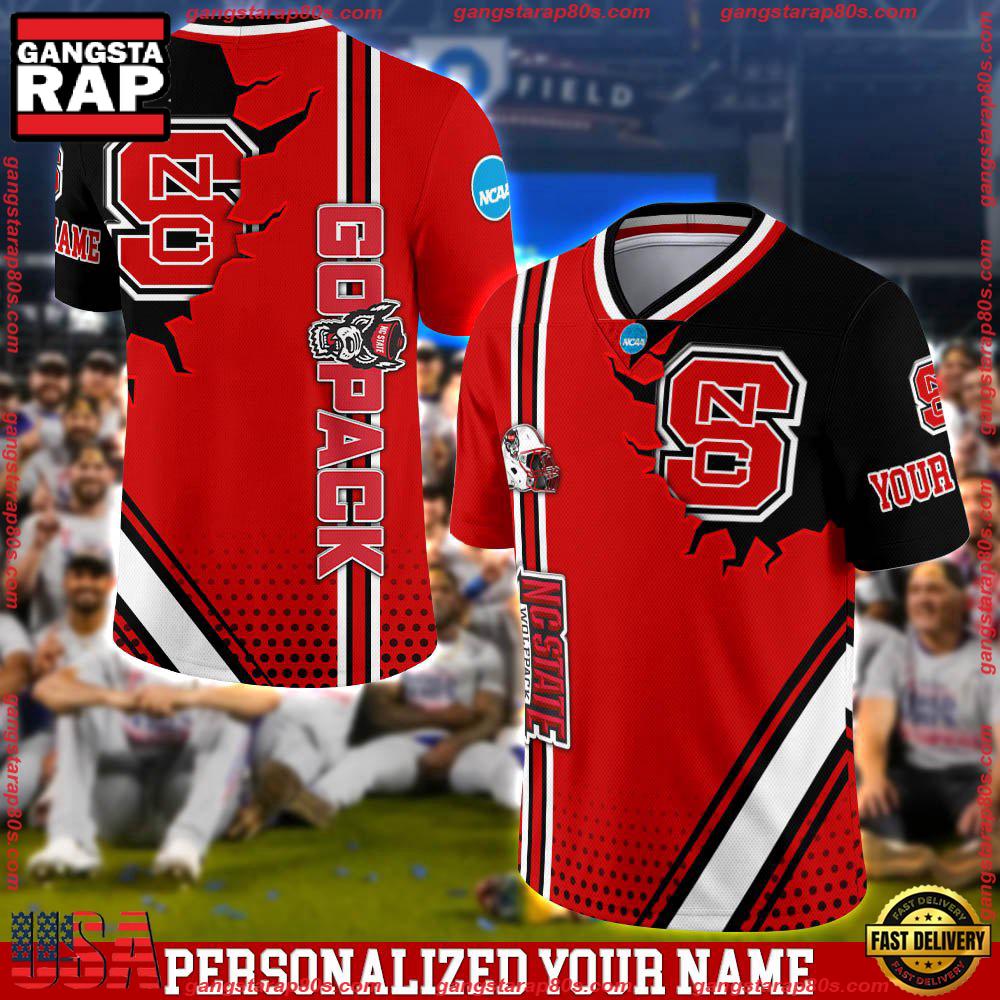 NCAA Personalizedized NC State Wolfpack Team Logo Player Football Jersey LN Shirt