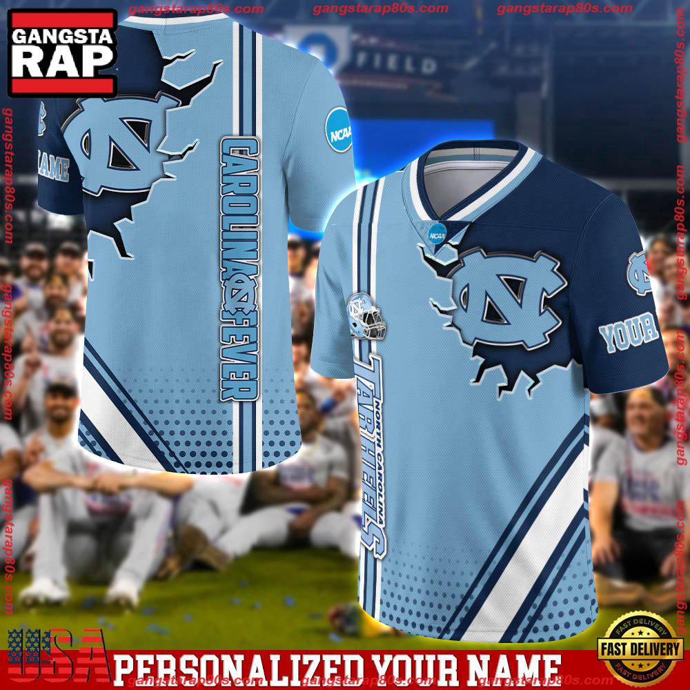 NCAA Personalizedized North Carolina Tar Heels Team Logo Player Football Jersey LN Shirt