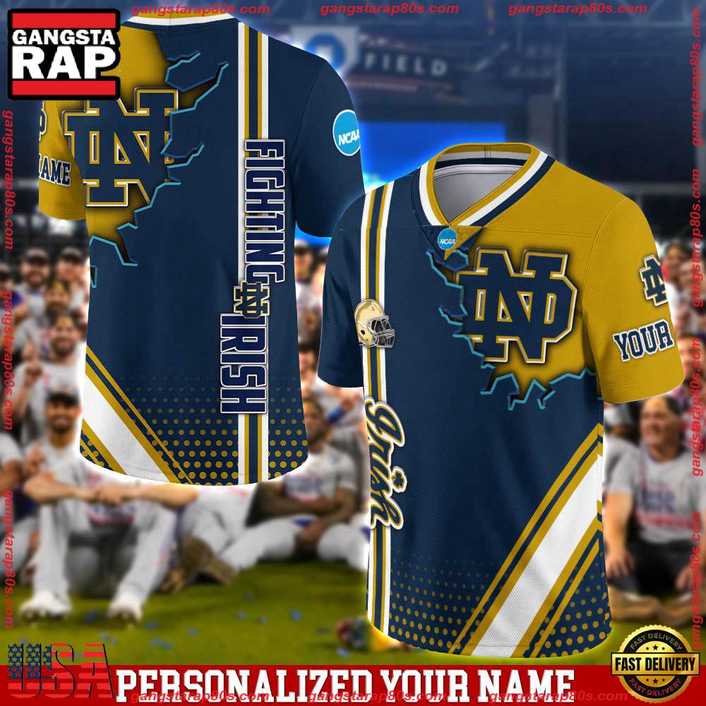 NCAA Personalizedized Notre Dame Fighting Irish Team Logo Player Football Jersey LN Shirt