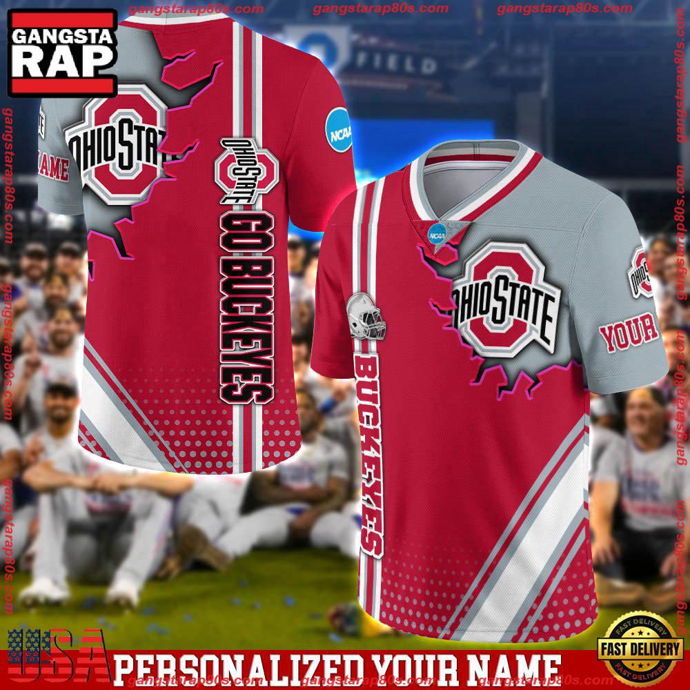 NCAA Personalizedized Ohio State Buckeyes Team Logo Player Football Jersey LN Shirt