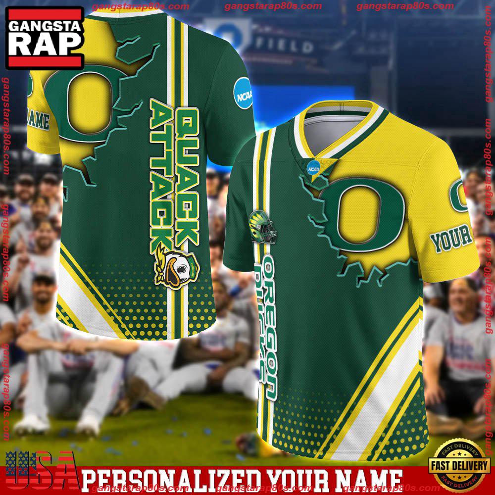 NCAA Personalizedized Oregon Ducks Team Logo Player Football Jersey LN Shirt