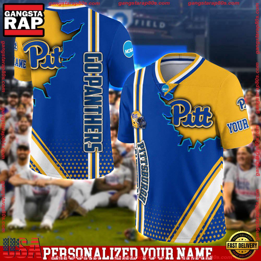 NCAA Personalizedized Pittsburgh Panthers Team Logo Player Football Jersey LN Shirt