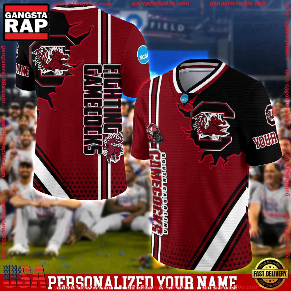 NCAA Personalizedized South Carolina Gamecocks Team Logo Player Football Jersey LN Shirt