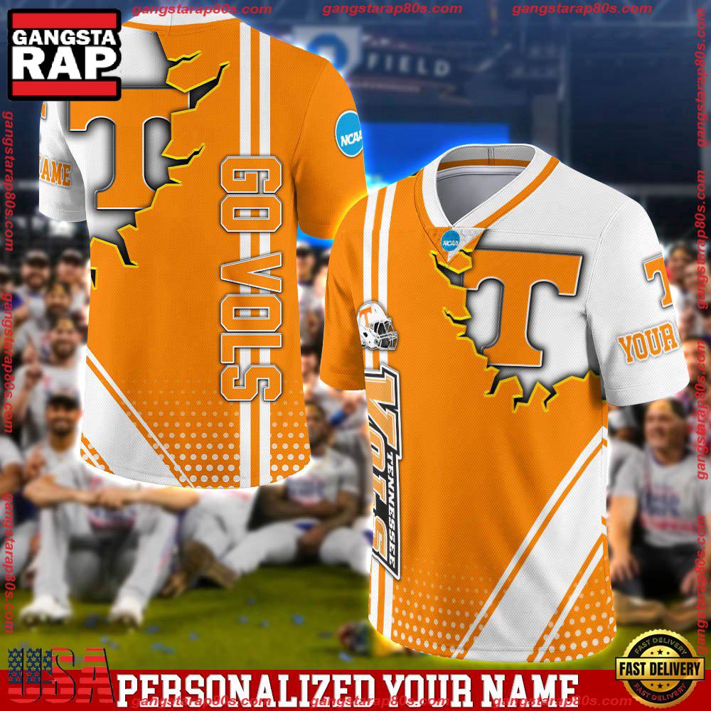 NCAA Personalizedized Tennessee Volunteers Team Logo Player Football Jersey LN Shirt