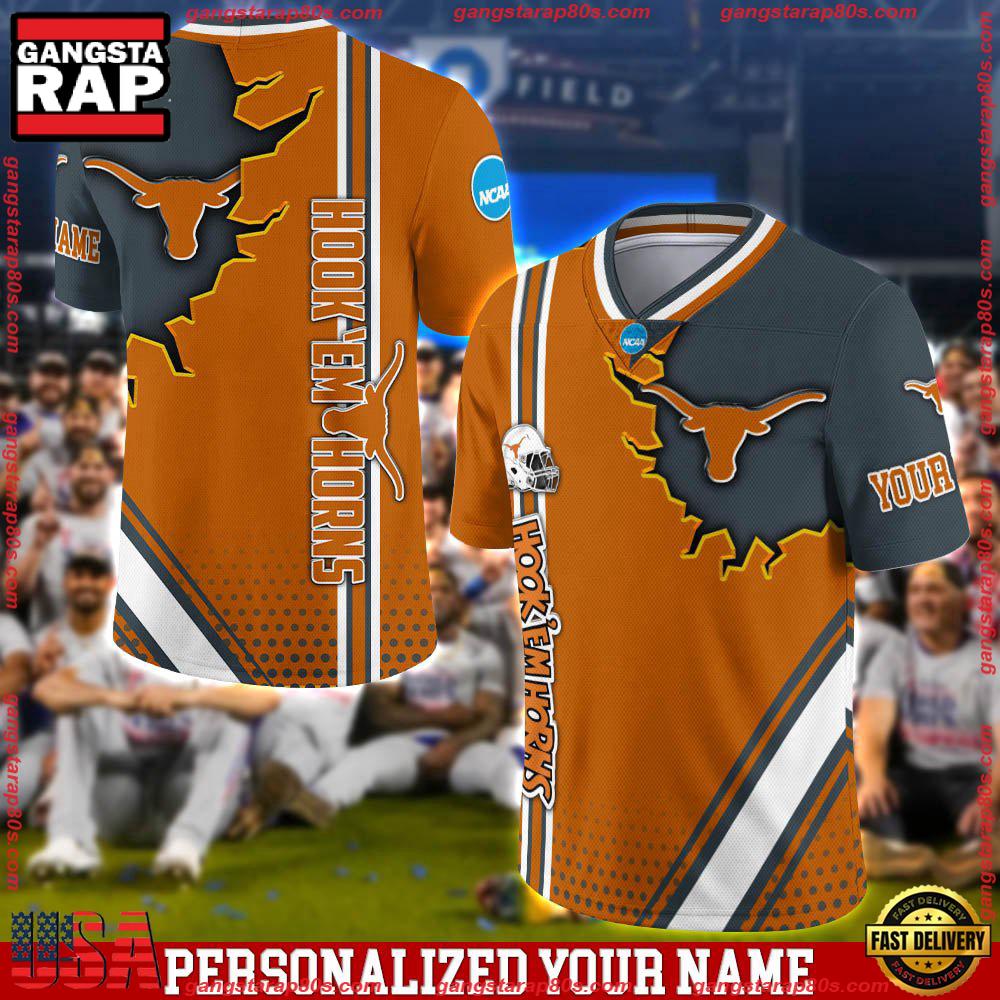 NCAA Personalizedized Texas Longhorns Team Logo Player Football Jersey LN Shirt