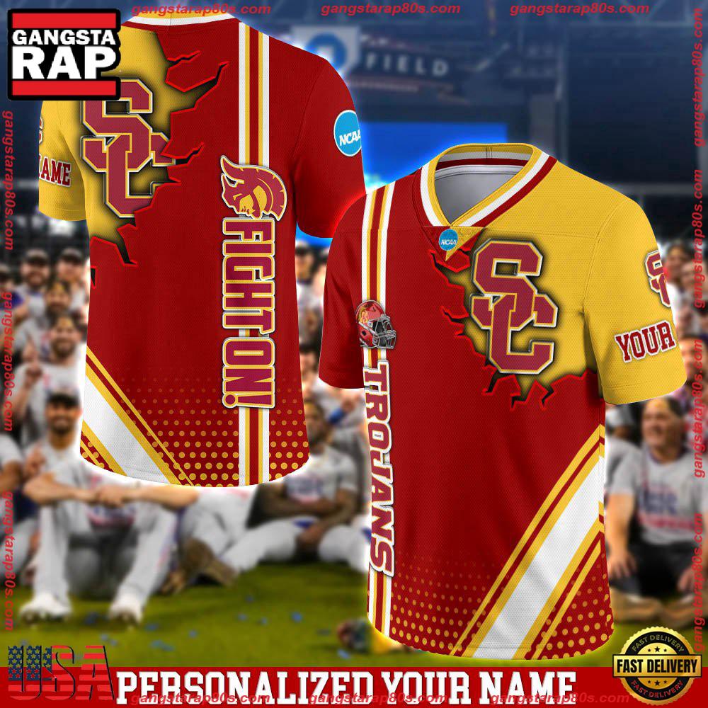 NCAA Personalizedized USC Trojans Team Logo Player Football Jersey LN Shirt