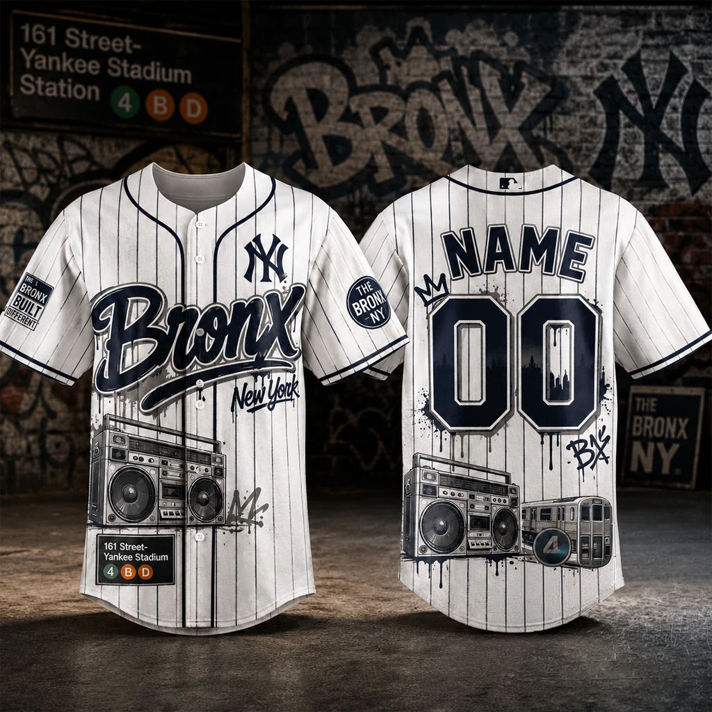 Personalized New York Yankees Bronx Graffiti Baseball Jersey HG 2026 NY Yankees Merch Fan Gifts