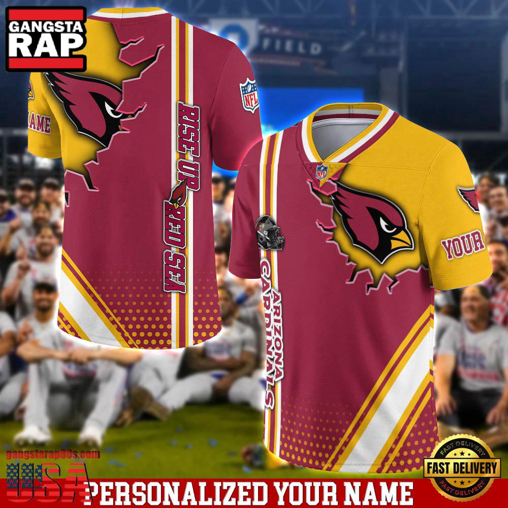NFL Personalized Name Arizona Cardinals Team Logo Football Jersey LN