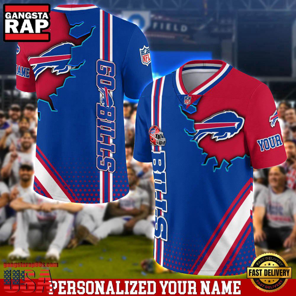NFL Personalized Name Buffalo Bills Team Logo Football Jersey LN