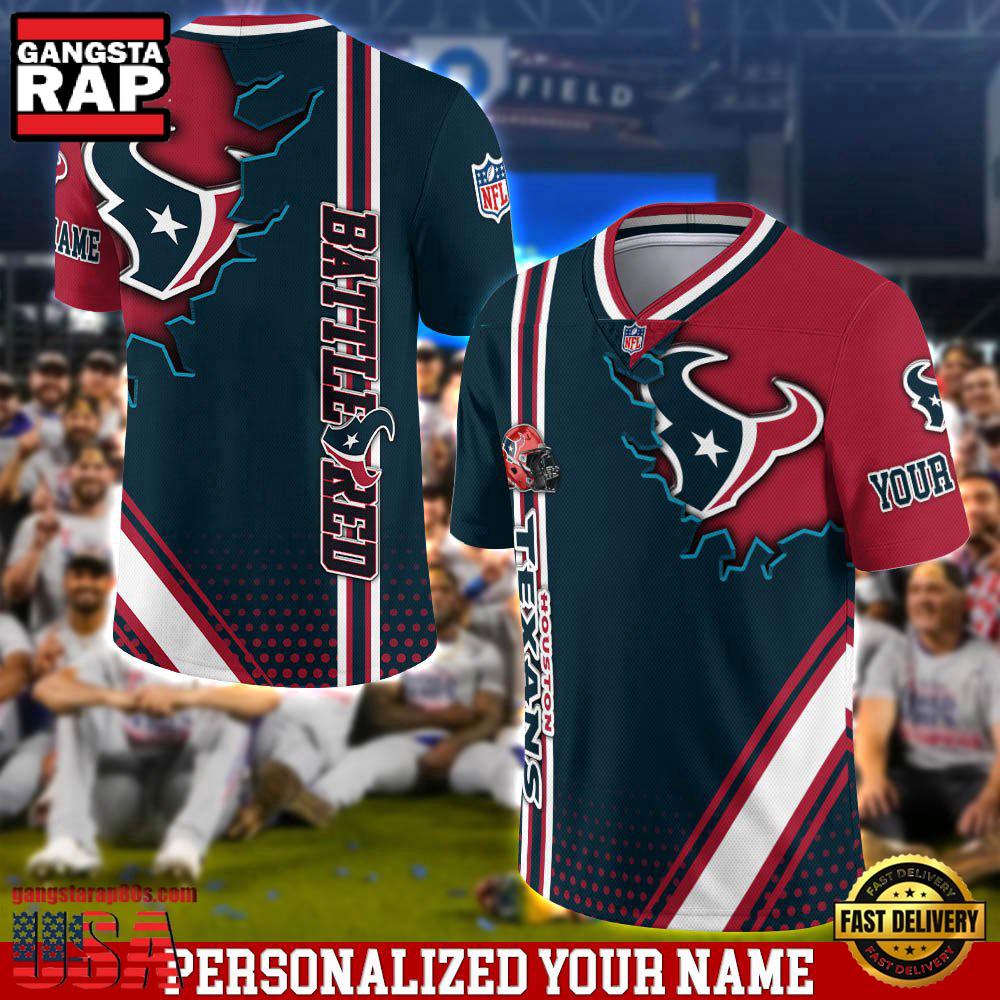 NFL Personalized Name Houston Texans Team Logo Football Jersey LN