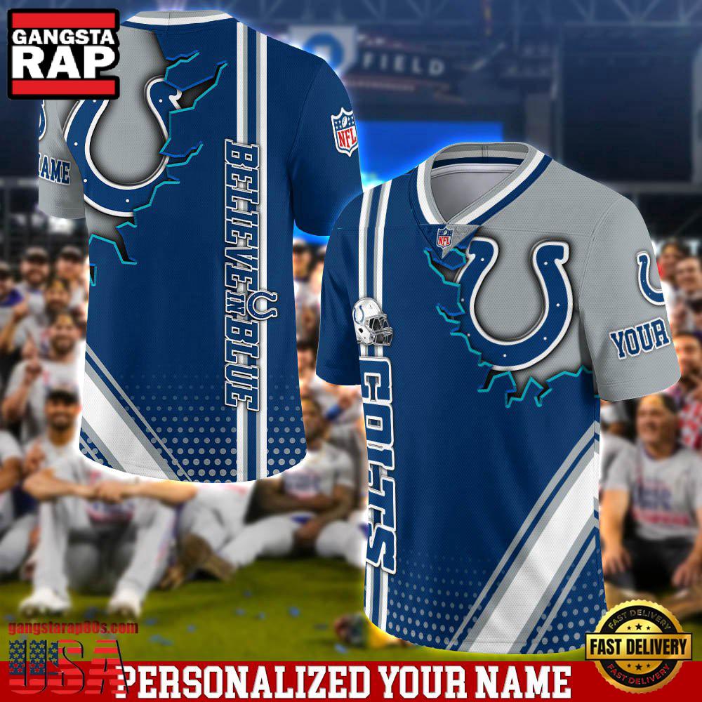NFL Personalized Name Indianapolis Colts Team Logo Football Jersey LN