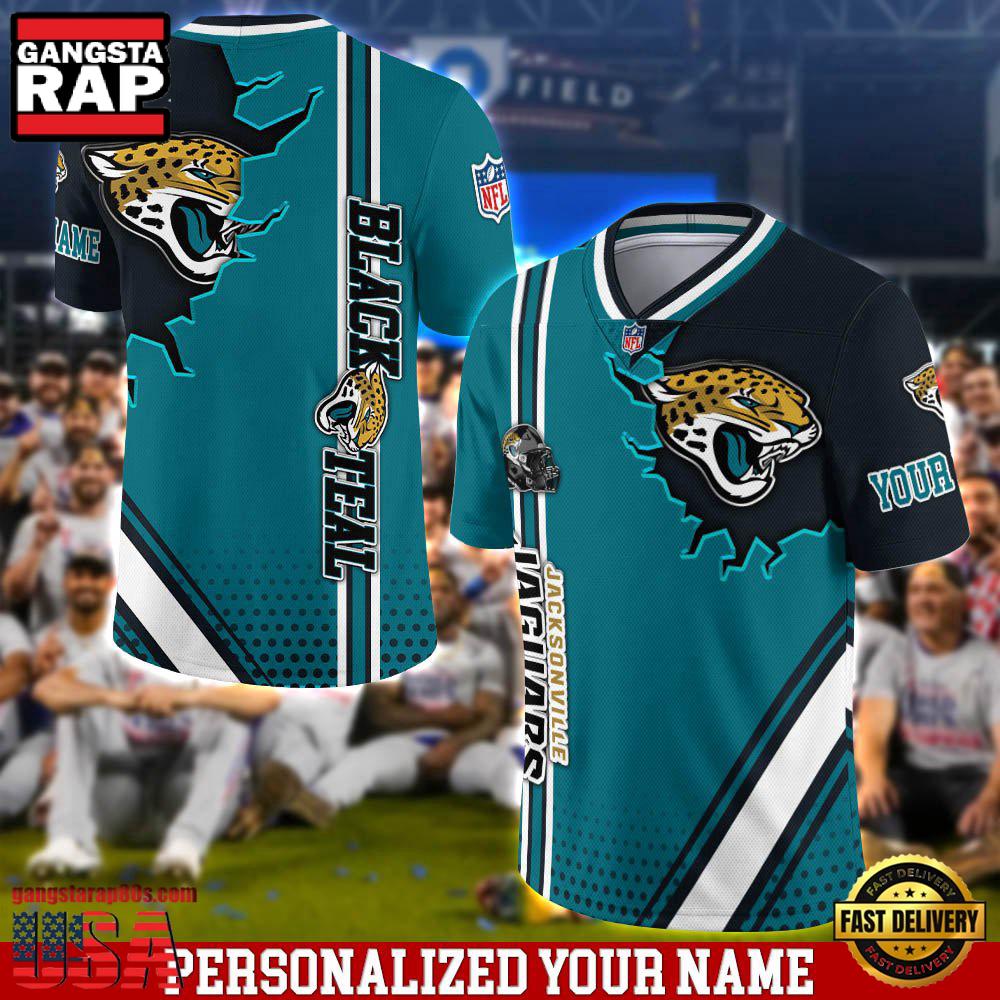 NFL Personalized Name Jacksonville Jaguars Team Logo Football Jersey LN