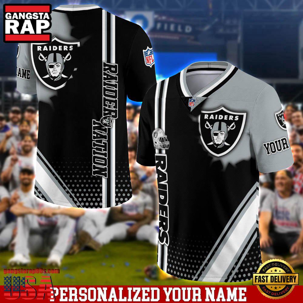 NFL Personalized Name Las Vegas Raiders Team Logo Football Jersey LN