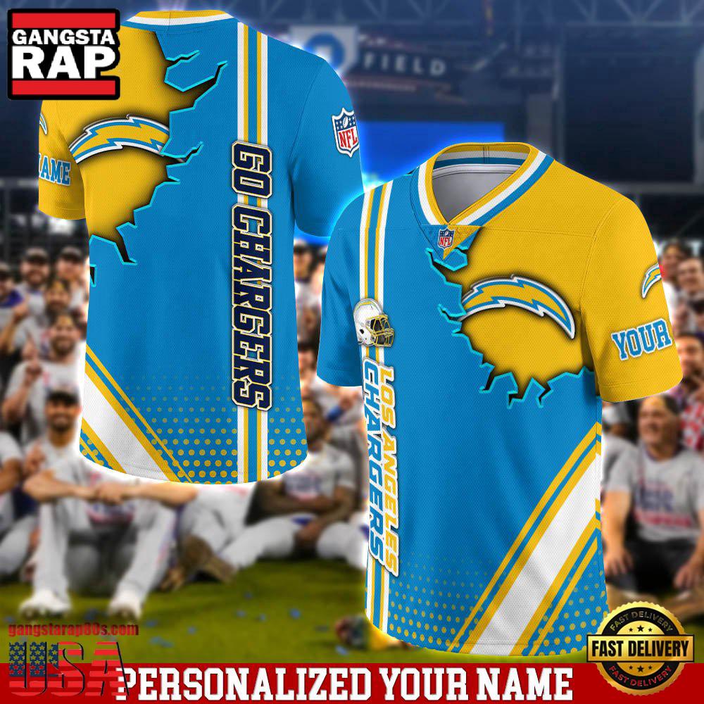 NFL Personalized Name Los Angeles Chargers Team Logo Football Jersey LN