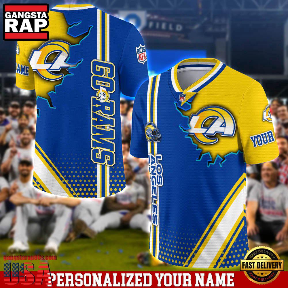 NFL Personalized Name Los Angeles Rams Team Logo Football Jersey LN