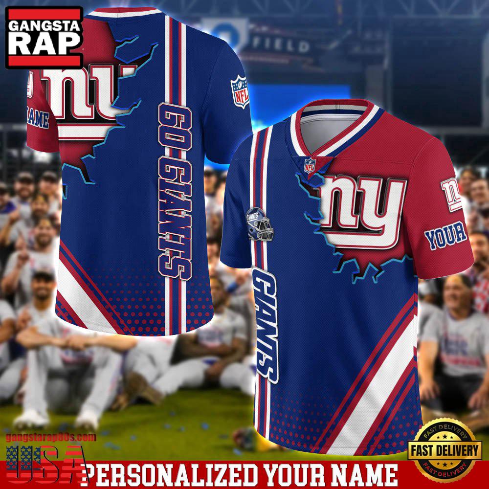 NFL Personalized Name New York Giants Team Logo Football Jersey LN