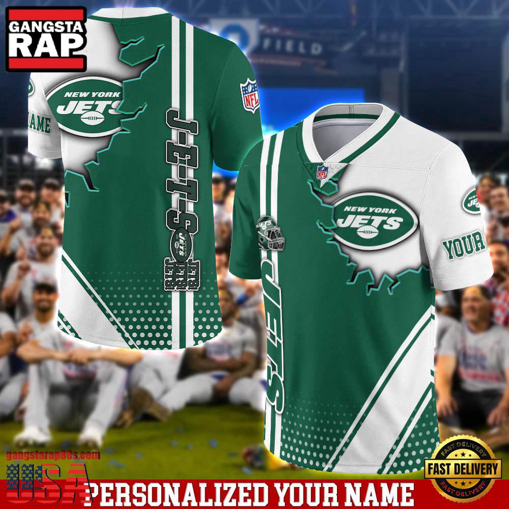 NFL Personalized Name New York Jets Team Logo Football Jersey LN