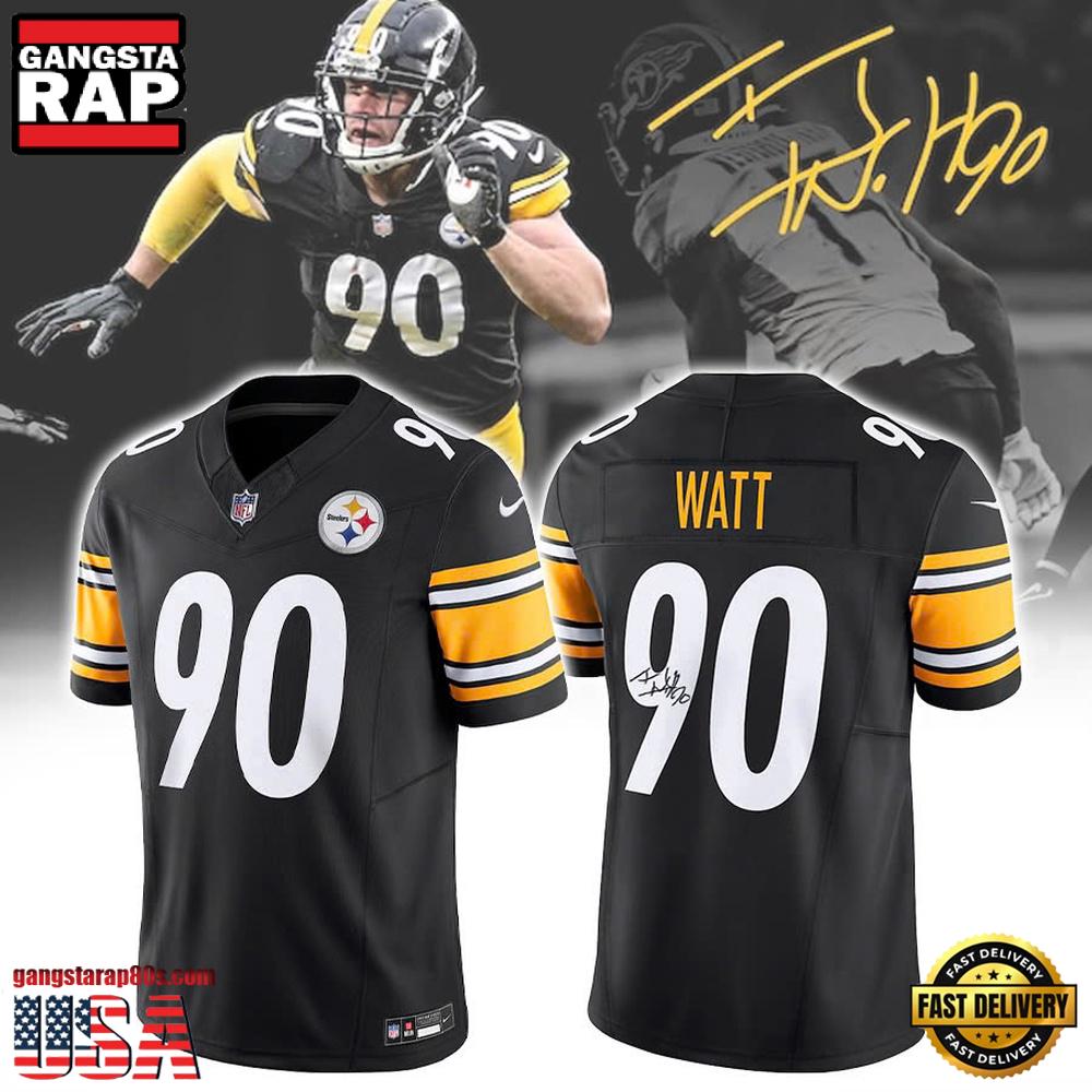 NFL Personalized Name Pittsburgh Steelers T J Watt White Game Jersey Football Jersey LN