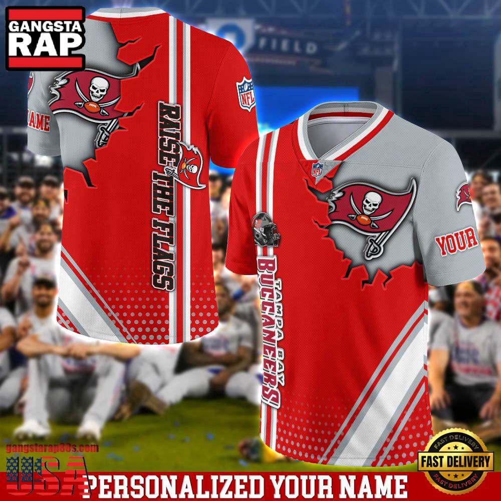 NFL Personalized Name Tampa Bay Buccaneers Team Logo Football Jersey LN