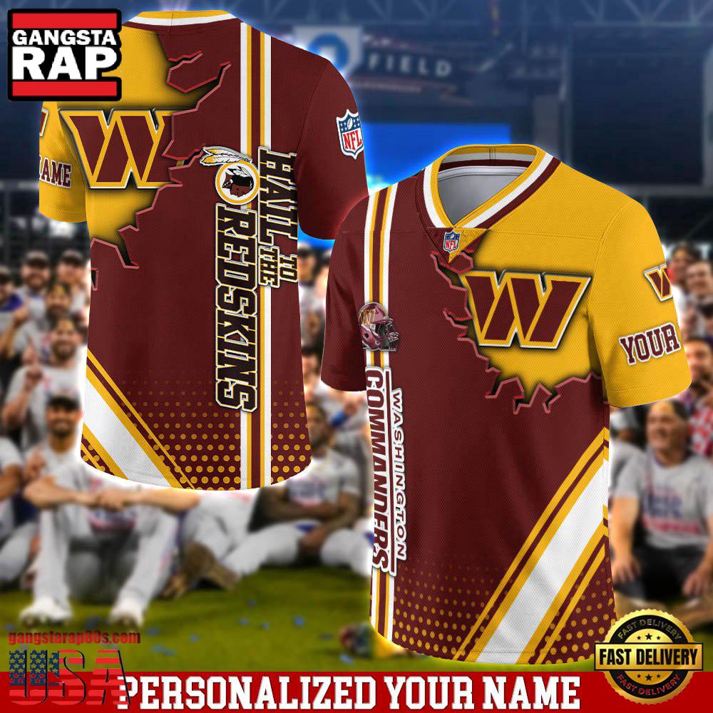 NFL Personalized Name Washington Commanders Team Logo Football Jersey LN